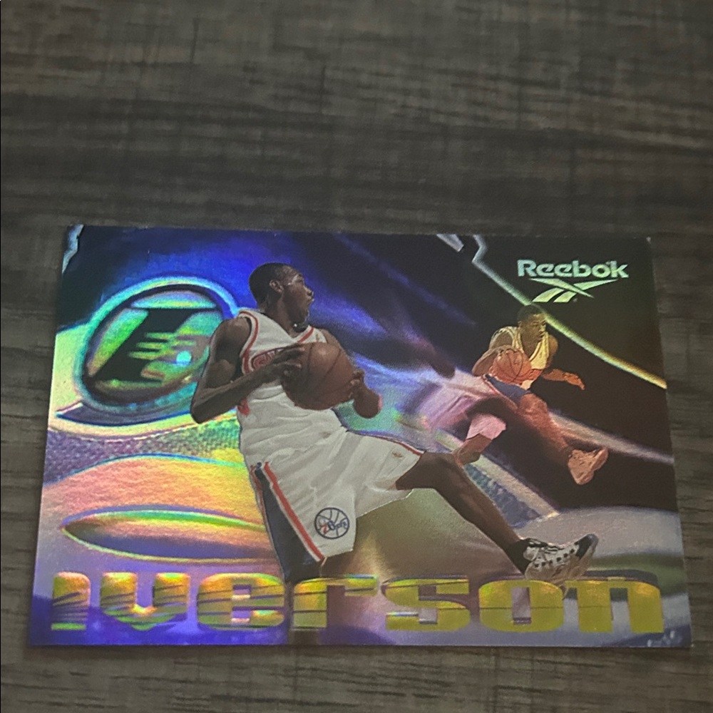 Reebok Holographic Basketball Card with Blue and Gold Accents